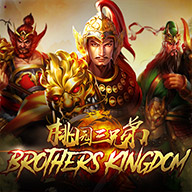 Three Brothers Kingdom slot game icon featuring ancient Chinese warriors in battle armor.