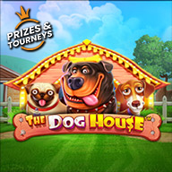 The Dog House slot game icon featuring a cartoon dog wearing sunglasses inside a doghouse.