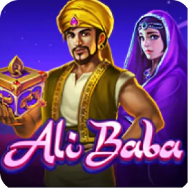 Ali Baba slot game icon featuring the legendary character Ali Baba with a treasure chest.