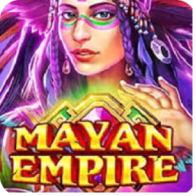 Mayan Empire slot game icon featuring a Mayan queen with colorful headdress and ancient temple theme.