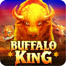 Buffalo King slot game icon featuring a powerful buffalo in a golden sunset wilderness setting.