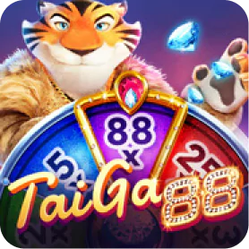 Taiga 88 slot game icon featuring a tiger character with lucky number 88 and gemstones.
