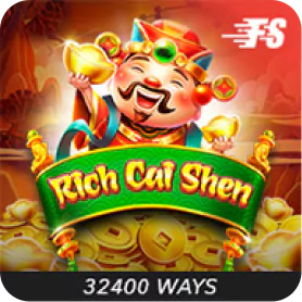 Rich Cai Shen slot game icon featuring the Chinese God of Wealth surrounded by gold coins.